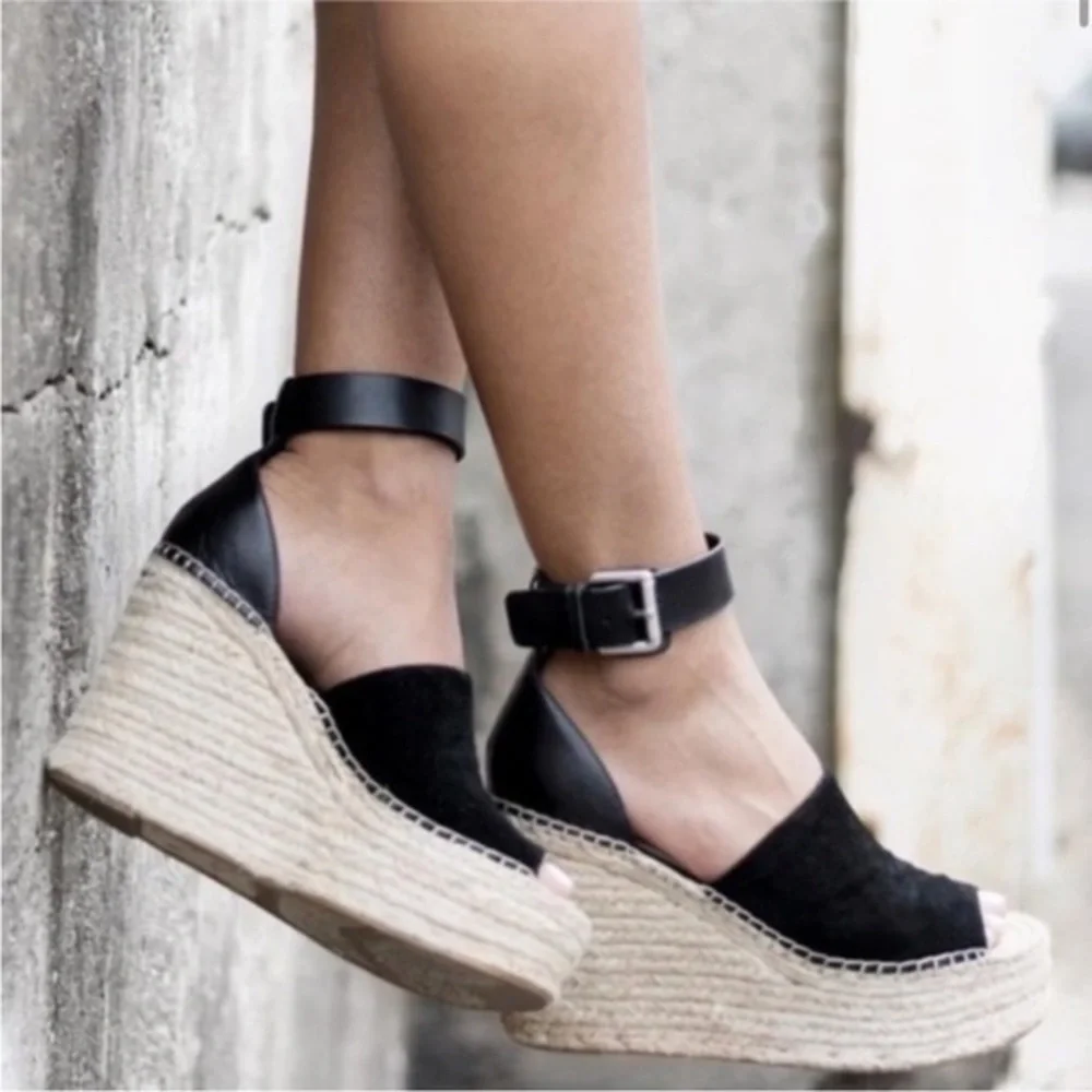 Marc Fisher Alita Platform Wedge Espadrille Sandal NIB Size 9.5 * price is firm